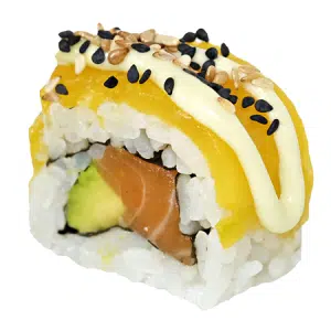 Awesome Salmon x Mango<img src="//cdn.sitedish.nl/nieuw_design/img/allergies/Egg.svg" alt="Ei" data-toggle="tooltip" data-placement="bottom" title="" data-original-title="Ei"> <img src="//cdn.sitedish.nl/nieuw_design/img/allergies/Milk.svg" alt="Melk" data-toggle="tooltip" data-placement="bottom" title="" data-original-title="Melk"> <img src="//cdn.sitedish.nl/nieuw_design/img/allergies/Sesame.svg" alt="Sesam" data-toggle="tooltip" data-placement="bottom" title="" data-original-title="Sesam"> <img src="//cdn.sitedish.nl/nieuw_design/img/allergies/Fish.svg" alt="Vis" data-toggle="tooltip" data-placement="bottom" title="" data-original-title="Vis"> 